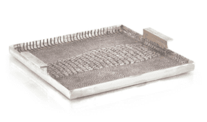 ALLIGATOR TEXTURED ALUMINUM TRAY I - Luxury Furniture Mercato Interiors